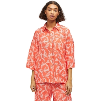 Kleidung Damen Tops / Blusen Object Shirt Rio 3/4 - Hot Coral Orange