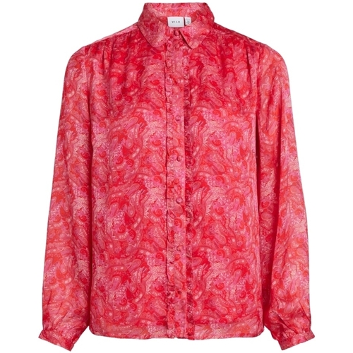 Kleidung Damen Tops / Blusen Vila Shirt Layla Vie L/S - Pink Yarrow Rot