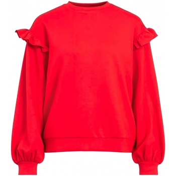 Kleidung Damen Sweatshirts Vila Sweat Sif Flounce L/S - Pompeian Red Rot