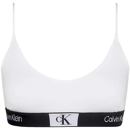 Calvin Klein Jeans Brassière Ficelle Weiss - Unterwäsche Sport-BH Damen  28,50 €
