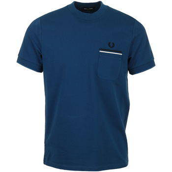 Fred Perry Loopback Jersey Pocket T-Shirt Blau