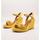 Schuhe Damen Leinen-Pantoletten mit gefloch Casteller  Gelb