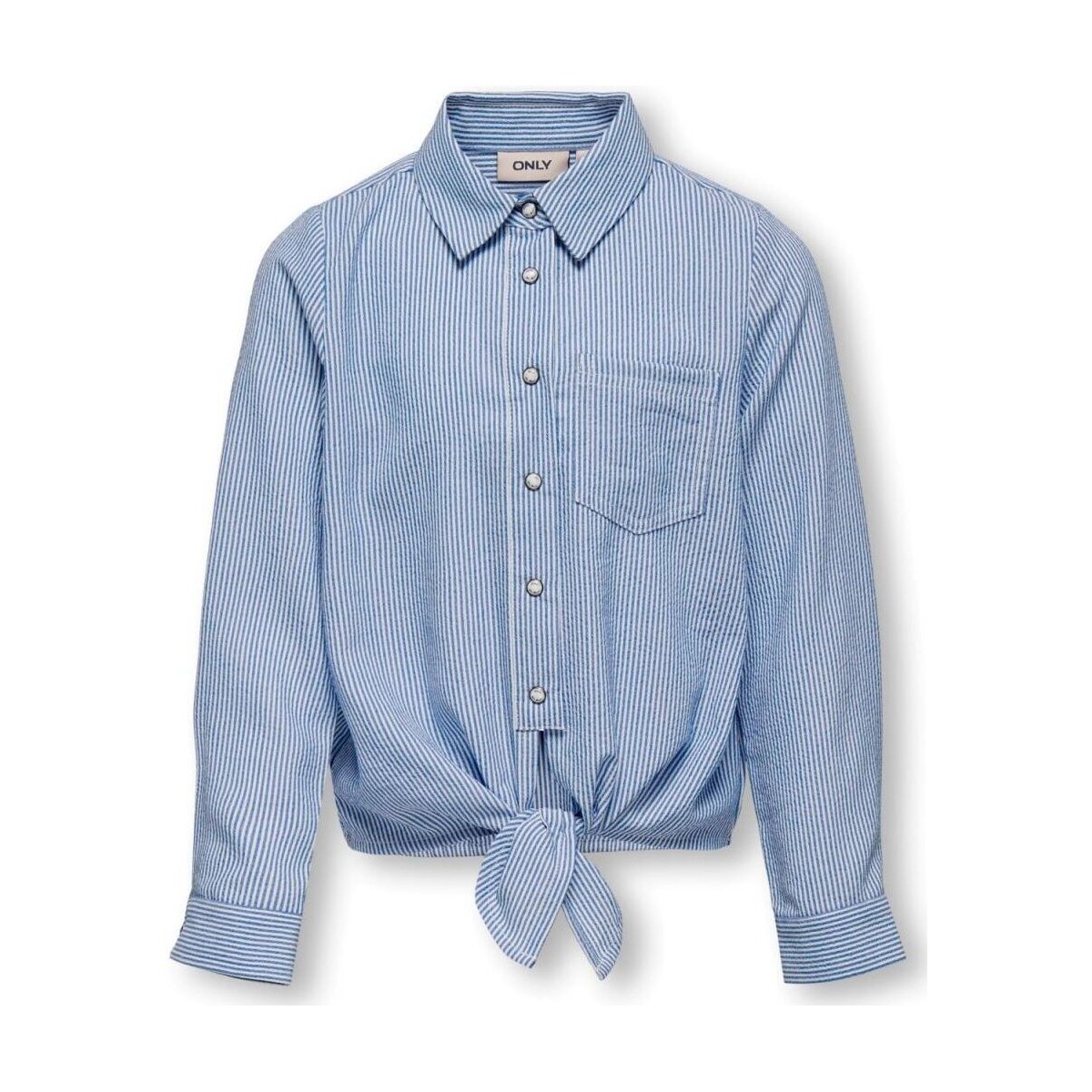 Kleidung Mädchen Langärmelige Hemden Only 15280489 LECEY-CLOUD DANCER/STRIPE Blau