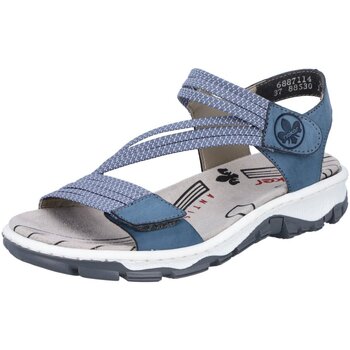 Schuhe Damen Wanderschuhe Rieker Sandaletten 68871-14 Blau