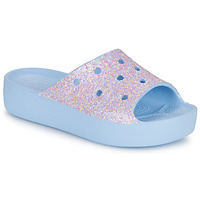 Schuhe Damen Pantoletten Crocs ClassicPlatformGlitterSlideW Blau / Glitterfarbe