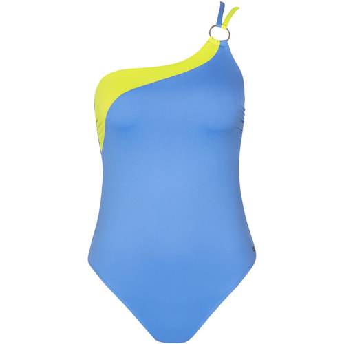 Kleidung Damen Badeanzug Lisca Asymmetrischer einteiliger Badeanzug ohne Bügel Laos Blau