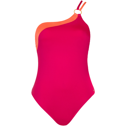 Kleidung Damen Badeanzug Lisca Asymmetrischer einteiliger Badeanzug ohne Bügel Laos Rosa