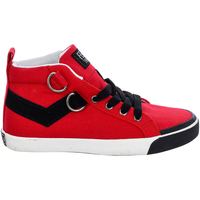 Schuhe Damen Sneaker Low Pony 131X07-RED-BLACK Rot