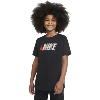 Kleidung Jungen T-Shirts Nike CAMISETA NEGRA NIO  SPORTSWEAR DC7796 Schwarz