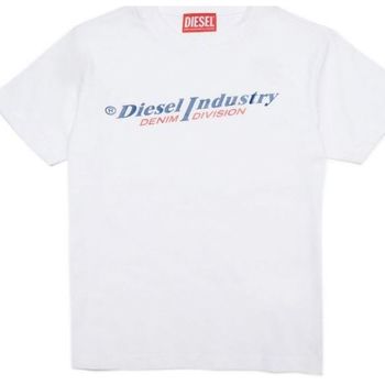 Kleidung Kinder T-Shirts & Poloshirts Diesel J001132 00YI9 TDIEGORIND-K100 Weiss