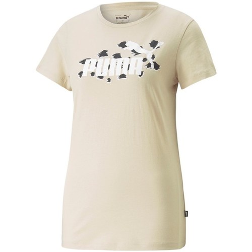 Kleidung Damen T-Shirts Puma Ess Animal Creme