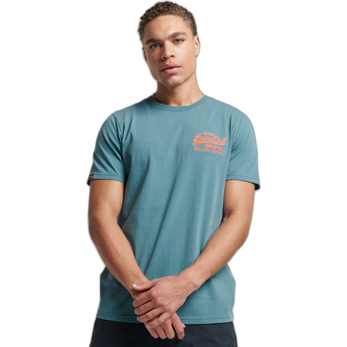 Kleidung Herren T-Shirts Superdry T-shirt avec logo neon  Vintage Blau