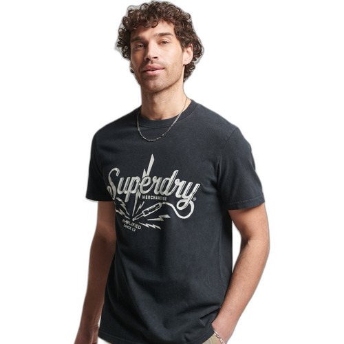 Kleidung Herren T-Shirts Superdry T-shirt  Vintage Merch Store Schwarz