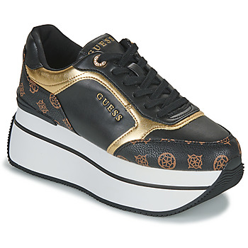 Schuhe Damen Sneaker Low Guess CAMRIO Schwarz / Gold / Braun