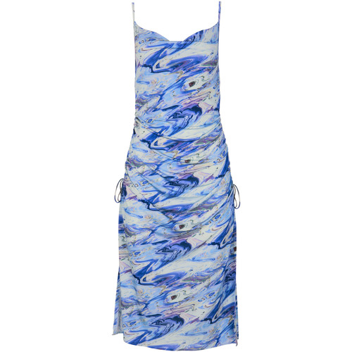 Kleidung Damen Kleider Lisca Mittellanges Sommerkleid mit schmalen Trägern Indonesia Blau