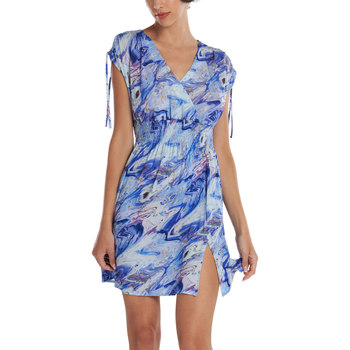 Kleidung Damen Kleider Lisca Sommerkleid mit kurzen Ärmeln Indonesien Blau