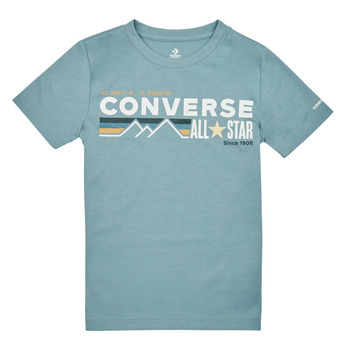 Kleidung Jungen T-Shirts Converse WORDMARKCHESTSTRIPE Blau