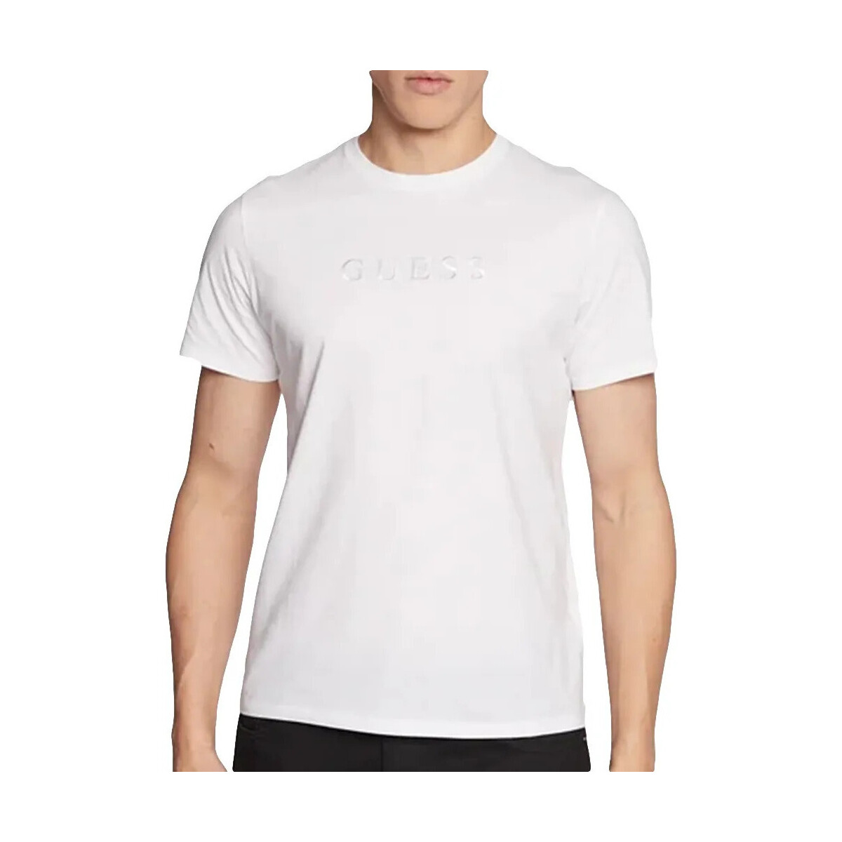 Kleidung Herren T-Shirts Guess Original front logo Weiss