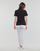 Kleidung Damen T-Shirts Calvin Klein Jeans MONOLOGO SLIM V-NECK TEE Schwarz