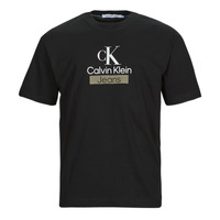 Kleidung Herren T-Shirts Calvin Klein Jeans STACKED ARCHIVAL TEE Schwarz