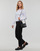 Kleidung Damen Langarmshirts Calvin Klein Jeans WOVEN LABEL RIB LONG SLEEVE Weiss