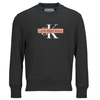 Kleidung Herren Sweatshirts Calvin Klein Jeans MONOLOGO STENCIL CREW NECK Schwarz