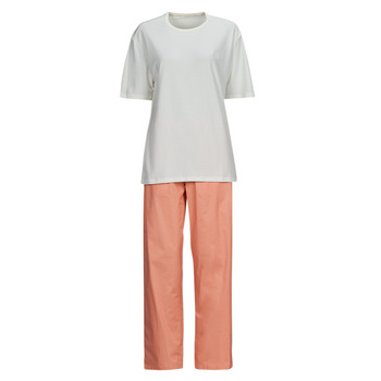 Kleidung Damen Pyjamas/ Nachthemden Calvin Klein Jeans SLEEP SET Beige / Rosa