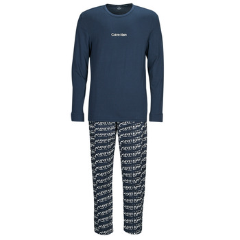 Kleidung Herren Pyjamas/ Nachthemden Calvin Klein Jeans L/S PANT SET Blau