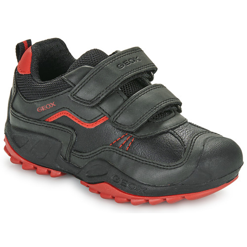 Schuhe Jungen Sneaker Low Geox J N.SAVAGE B. A Schwarz / Rot