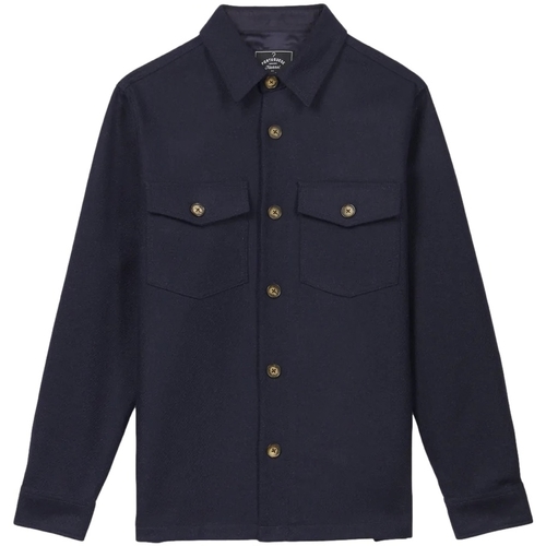 Kleidung Herren Langärmelige Hemden Portuguese Flannel Wool Field Overshirt - Navy Blau