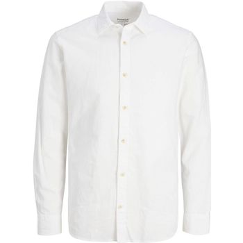 Kleidung Herren Langärmelige Hemden Jack & Jones 12220134 SUMMER-WHITE Weiss