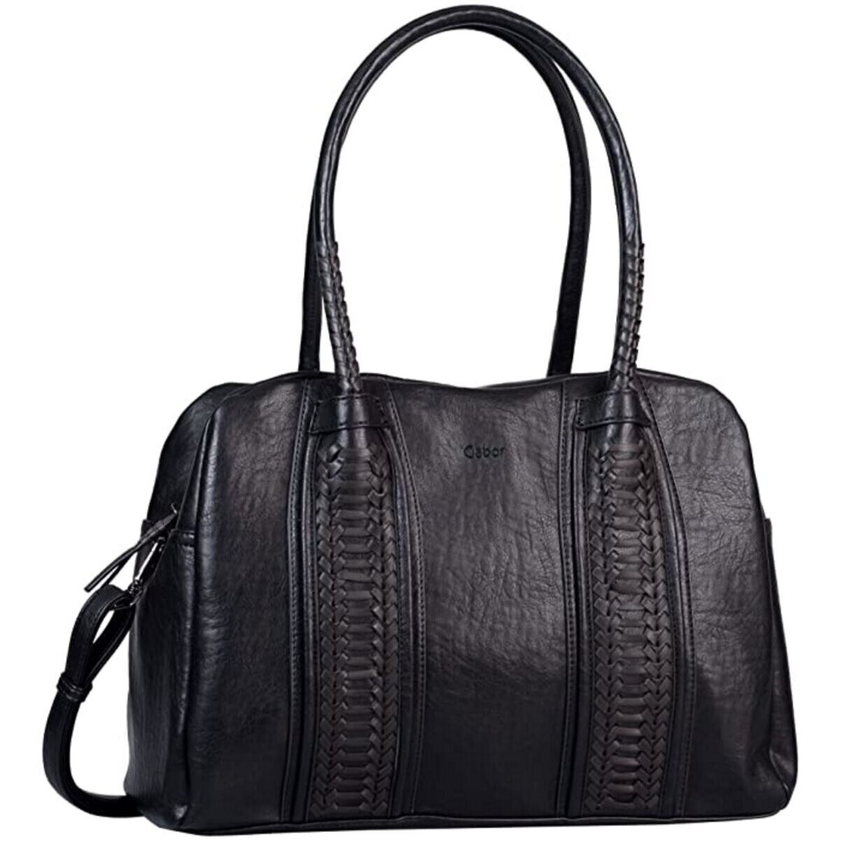 Taschen Damen Handtasche Gabor Mode Accessoires VALESCA, Zip shopper M, black 9017 60 Schwarz