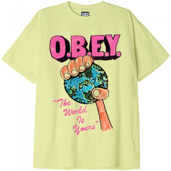 Kleidung Herren T-Shirts & Poloshirts Obey the world is yours Grün