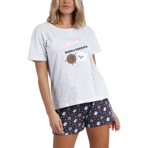 Kleidung Damen Pyjamas/ Nachthemden Admas Pyjama Shorts T-Shirt Contigo Mr Wonderful Grau