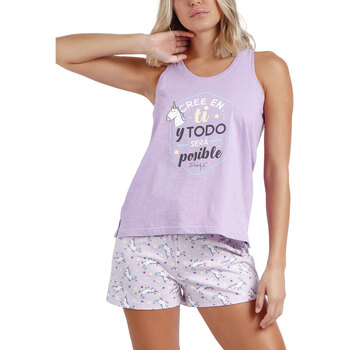 Kleidung Damen Pyjamas/ Nachthemden Admas Pyjama Shorts Tank Top Cree En Ti Mr Wonderful Violett