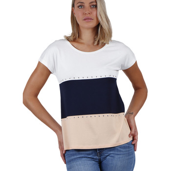 Kleidung Damen Tops / Blusen Admas T-Shirt mit kurzen Ärmeln Tricolor Weiss