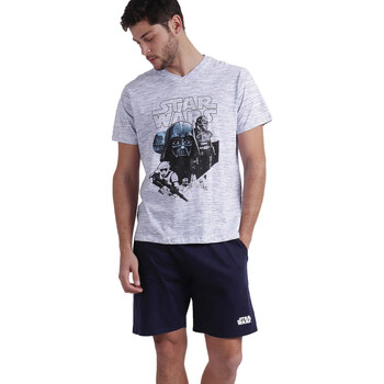 Kleidung Herren Pyjamas/ Nachthemden Admas Pyjama Shorts T-Shirt Imperio Star Wars Weiss