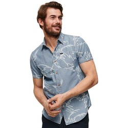 Kleidung Herren Langärmelige Hemden Superdry Chemise à manches courtes  Vintage Loom Blau