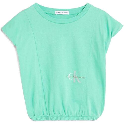 Kleidung Mädchen T-Shirts Calvin Klein Jeans  Grün