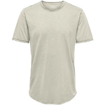 Kleidung Herren T-Shirts Only & Sons  ONSBENNE LONGY SS TEE NF 7822 NOOS Beige