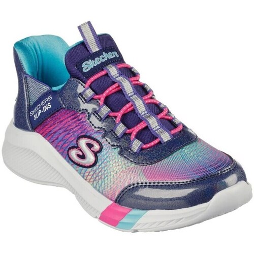 Schuhe Kinder Sneaker Low Skechers Slipins Dreamy Lites Colorful Prism Violett, Dunkelblau