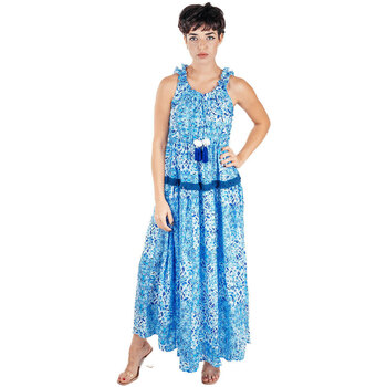 Isla Bonita By Sigris Langes Midi -Kleid Blau