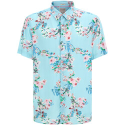 Kleidung Herren Langärmelige Hemden Guess Chemise viscose  Eco Rayon Blau