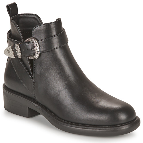 Schuhe Damen Boots Only ONLBLOOM-5 PU BUCKLE BOOT Schwarz