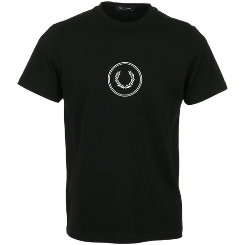 Kleidung Herren T-Shirts Fred Perry Circle Branding T-Shirt Schwarz