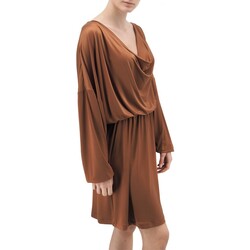 Kleidung Damen Maxikleider GaËlle Paris Flieendes Jersey-Kleid Braun