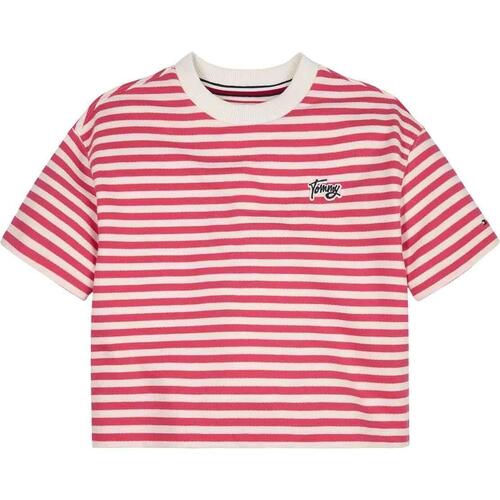 Kleidung Mädchen T-Shirts & Poloshirts Tommy Hilfiger  Rot
