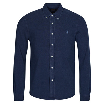 Kleidung Herren Langärmelige Hemden Polo Ralph Lauren CHEMISE AJUSTEE COL BOUTONNE EN POLO FEATHERWEIGHT Blau / Dark / Indigo