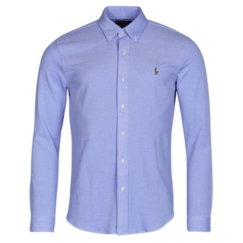 Kleidung Herren Langärmelige Hemden Polo Ralph Lauren CHEMISE AJUSTEE COL BOUTONNE EN POLO FEATHERWEIGHT Blau / Blau