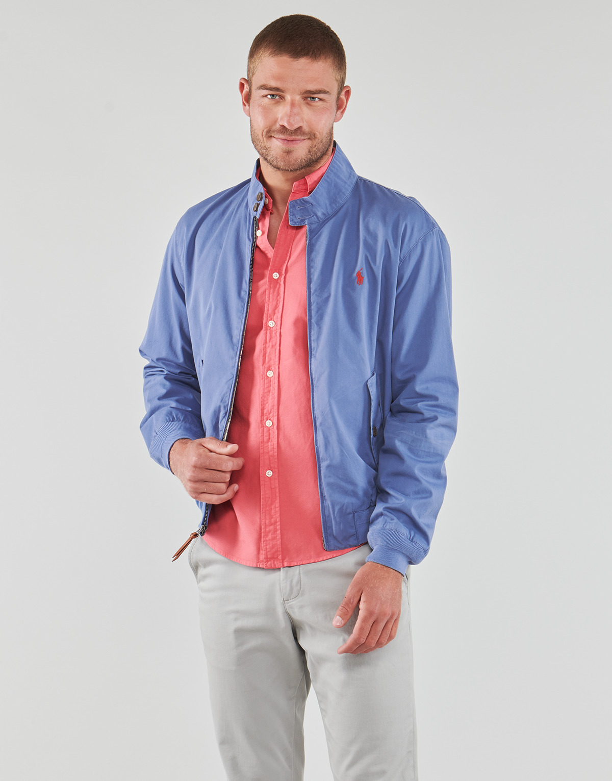 Kleidung Herren Jacken Polo Ralph Lauren BLOUSON ZIPPE AVEC DOUBLURE TARTAN Blau / Himmelsfarbe